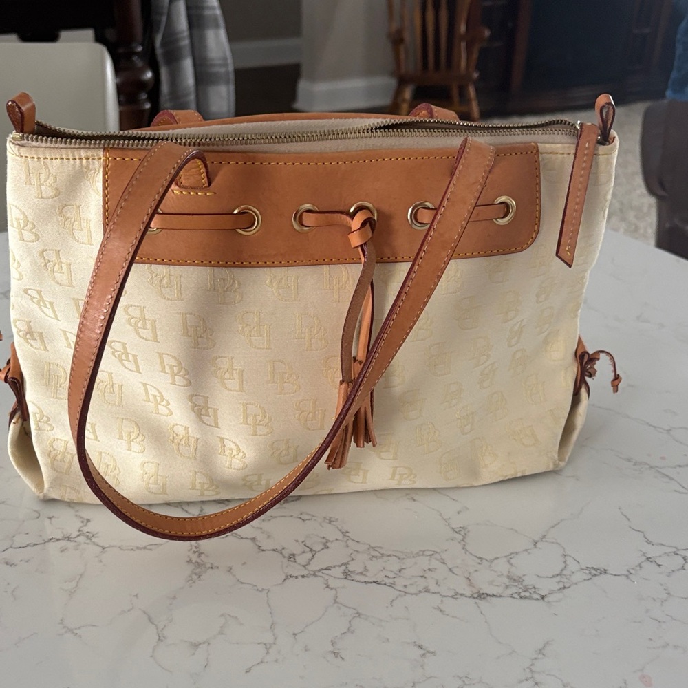 Dooney & Bourke Tan and Cream Shoulder Bag
